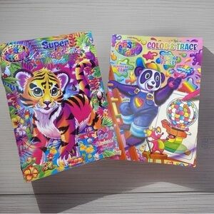2 Lisa Frank Activity Coloring Books w/Color & Trace, Memory Match, 100 Stickers